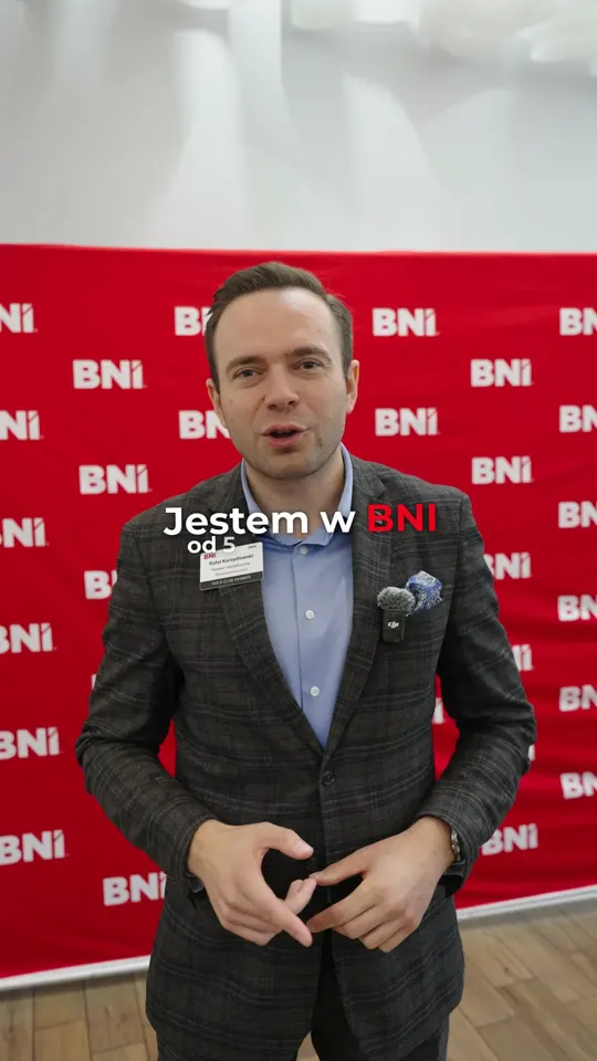 Kadr z nagrania: członkowie grupy BNI UNIA Lublin mówią, dlaczego warto dołączyć